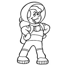 Coloring Page of Boy Astronaut to Print