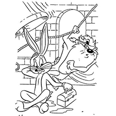 Bugs Bunny And Tasmanian Devil Coloring Page