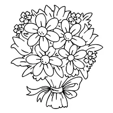 Bunch Of Flowers to Color_image