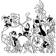 Bunny Bugs in Looney Tunes Coloring Page