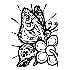 Butterfly Collecting Nectar Coloring Page_image