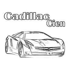 Cadillac Cien Sports Car Coloring Page