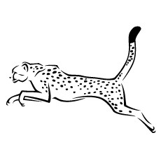 The Cheetah Jumping coloring page