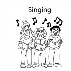 Coloring page of Choir Singing The Notes
