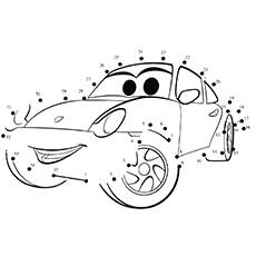 Connect the Dots for car coloring page