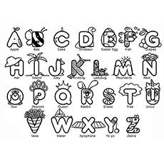 Cool alphabets coloring page