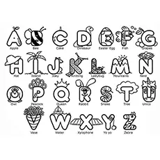Cool alphabets coloring page