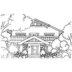 house outline coloring page