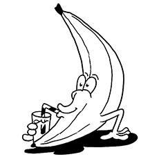 Cool banana coloring page