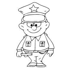 Cute Policeman coloring page