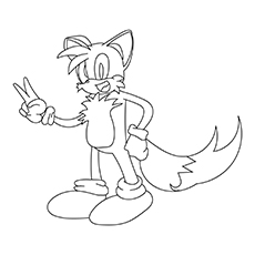 Cute Tails With Peace of Sign Coloring Pages