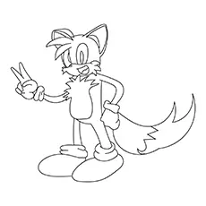 Cute Tails With Peace of Sign Coloring Pages_image