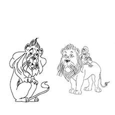 Cute Cowardly Lion coloring Page