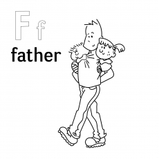 Daddy With Twins Coloring Page