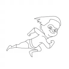 Dash Parr Running At Top Speed Incredibles Coloring Page