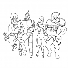 The Dorothy and Her Friends from Wizard Of Oz coloring page