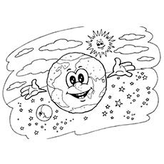 Coloring Pages For Earth Moon and Sun