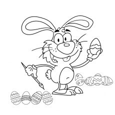 Easter Bunny With Egg coloring page