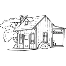 Farm house coloring page