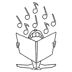 Music Notes coloring page Of Fat Singer