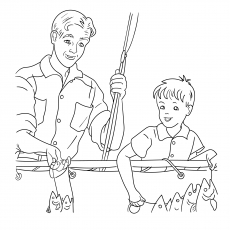 Coloring Pages of Father And Son