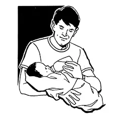 Father Taking Care Coloring Page
