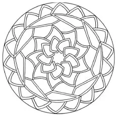 Abstract of Flower Rangoli Pattern Coloring Page 