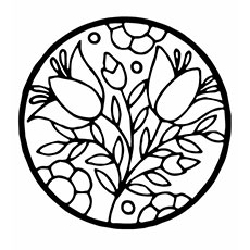 Flowers in a Circle coloring page
