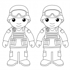 Friendly Soldier Coloring Page