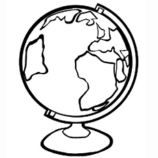 Earth Globe Coloring Pages