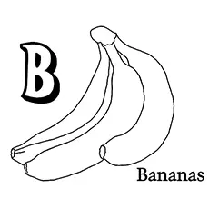B for Banana coloring page