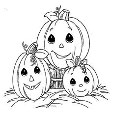 Coloring Pages of Halloween Pumpkin Family_image