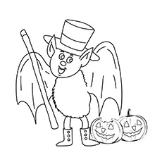 Happy Looking Bat1 Coloring Pages_image
