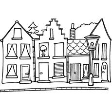 Coloring page of haunted house