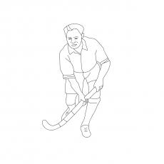 Hockey sport on a coloring page