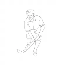 Hockey sport on a coloring page