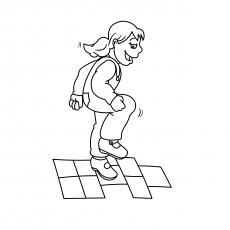 Hopscotch sport coloring page