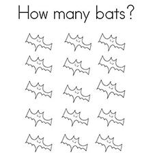 How Many Bats Coloring Sheet Printable