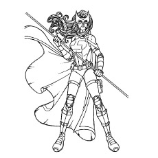 Huntress With Weapon in Hand Coloring Pages to Print