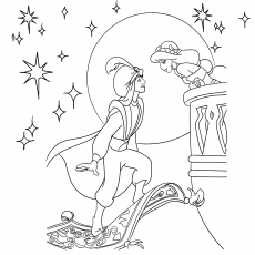 Princess Jasmine With Aladdin coloring pages