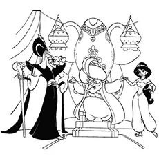 Princess Jasmine With Jafar coloring page