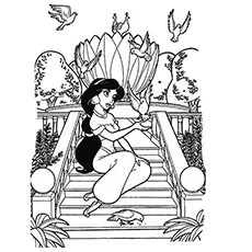 Princess Jasmine With Friends coloring page_image