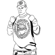 John Cena in normal attire coloring page