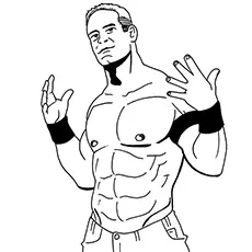 John Cena in signature pose coloring page
