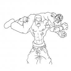 John Cena in wrestling mode coloring page