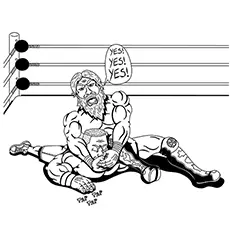 John Cena in wrestling ring coloring page