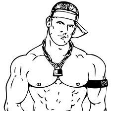John Cena with chain coloring page
