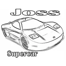 Joss Super Sport Car Coloring Page