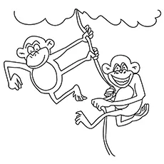Jungle Monkey coloring page