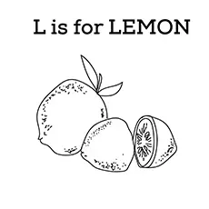 L For Lemon coloring page